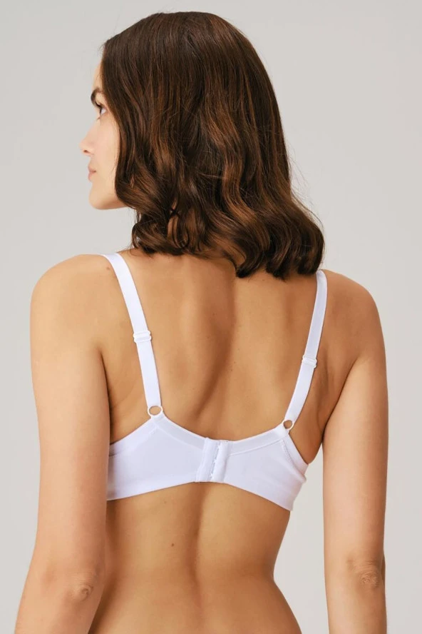 Kadın Balenli Desteksiz Beyaz Dolgusuz Toparlayıcı Küçültücü Sütyen - 5