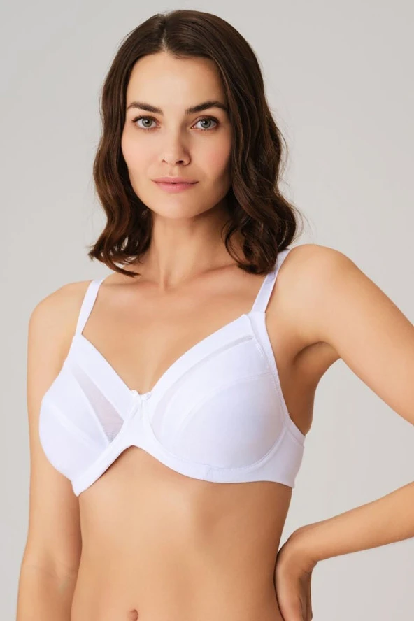 Kadın Balenli Desteksiz Beyaz Dolgusuz Toparlayıcı Küçültücü Sütyen - 7