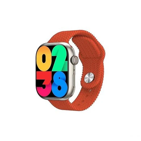 Global 42-49mm Yeni Nesil Apple Uyumlu Akıllı Saat Kordonu Silikon Turuncu WNE0395