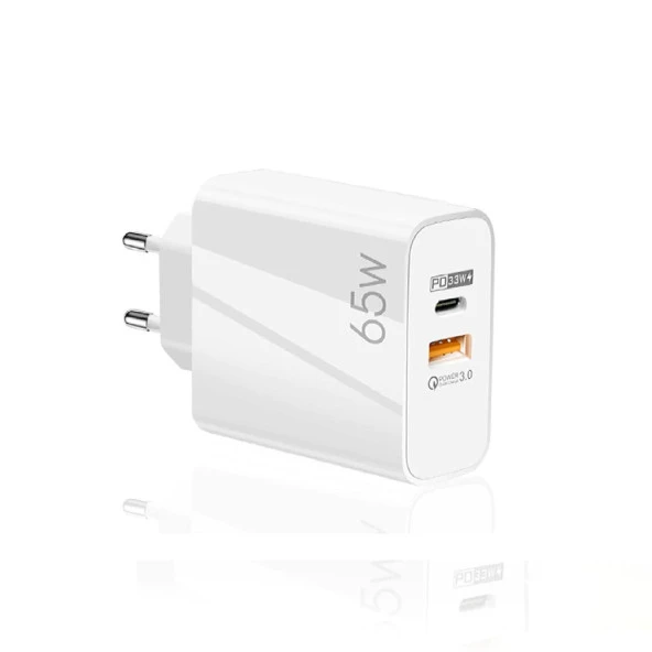 Global 65W UsbA PD33W Quick Charger 3.0 Type-C to Lightning 1m Kablolu Hızlı Şarj Aleti Set WNE0701