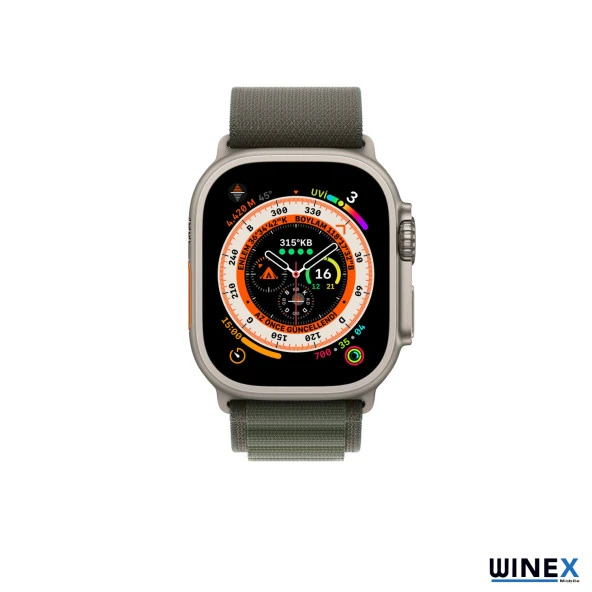 Global 42-44mm Yeni Nesil Apple Uyumlu Akıllı Saat Kordonu Hasır Kancalı Yeşil WNE0241
