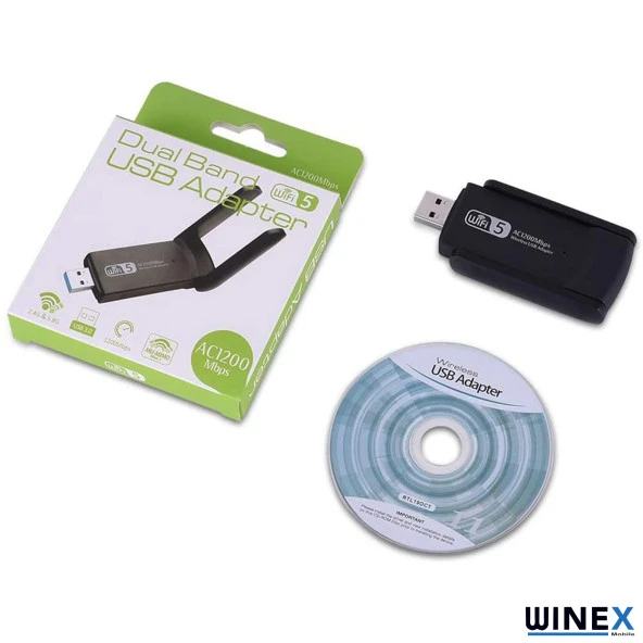 Global Wifi5 AC1300Mbps 2.4G+5G Wifi Dongle USB 3.0 Adaptör WNE0004 - 3