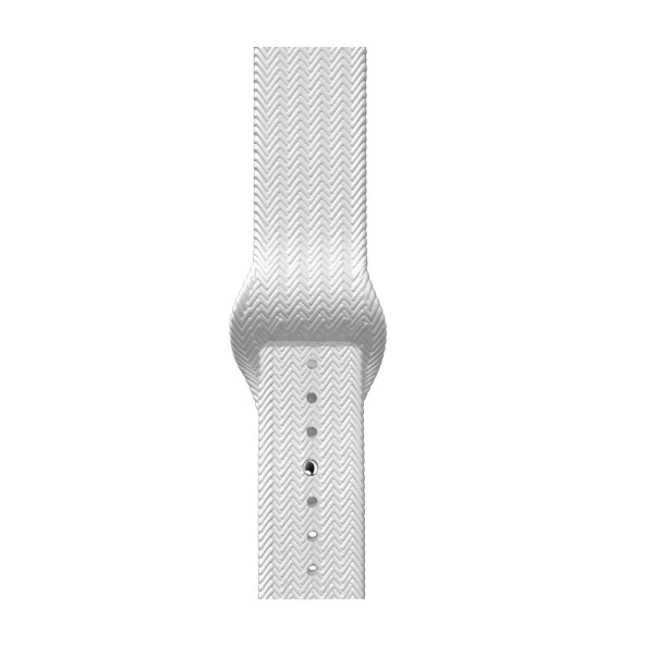 Global 42-49mm Yeni Nesil Apple Uyumlu Akıllı Saat Kordonu Silikon Beyaz WNE0396