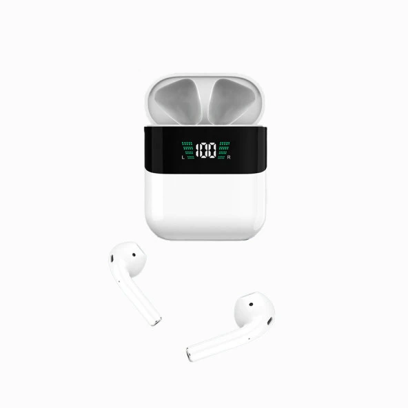 Global P45 TWS 5.0 Dijital Ekranlı Bluetooth Kulaklık Beyaz WNE0408