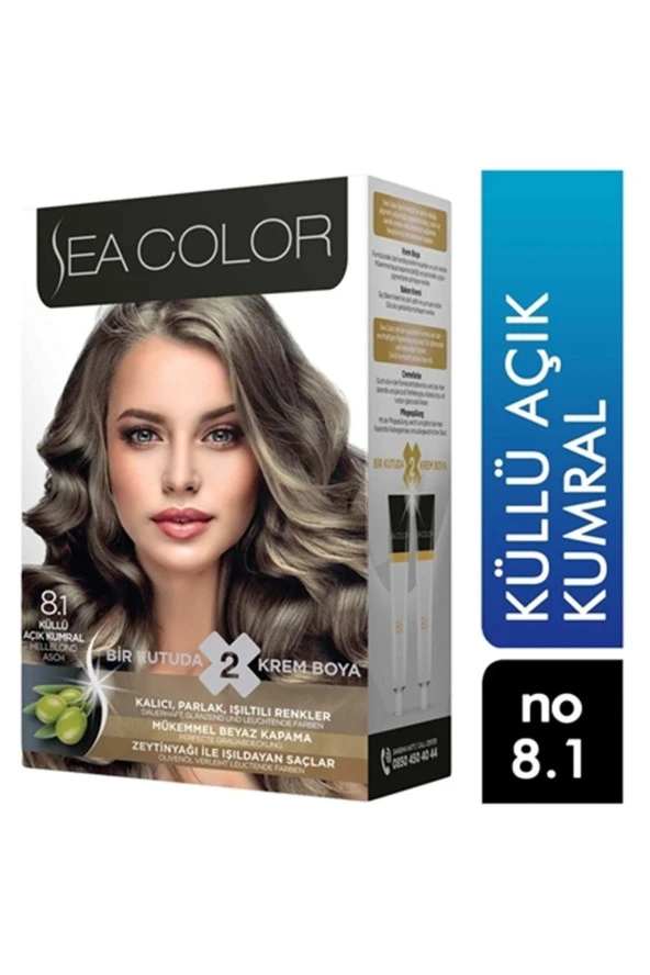 Sea Color Saç Boyası Set 8.1 Küllü Açık Kumral