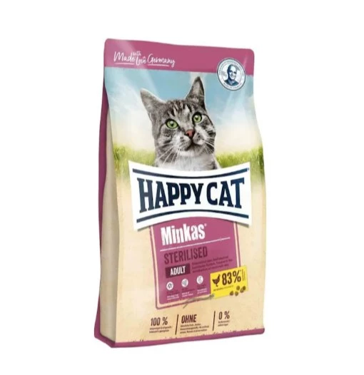 Happy Cat Minkas Sterilised Tavuklu Kısırlaştırılmış Yetişkin Kedi Maması 10 Kg