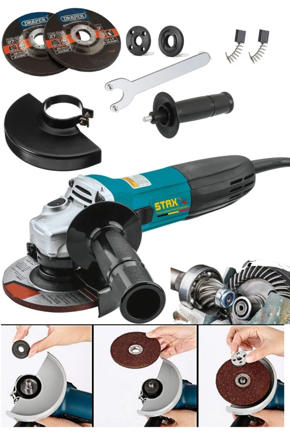 STAXX Metal Sistem Bakır Sargılı 900watt 115mm -125mm Spiral Avuç Içi Kesme Ve Taşlama Makinası - 2