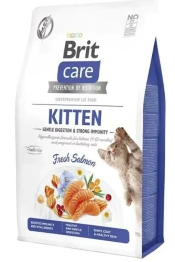 Brit Care Gentle Digestion & Strong Immunity Somonlu Tahılsız Yavru Kedi Maması 2kg