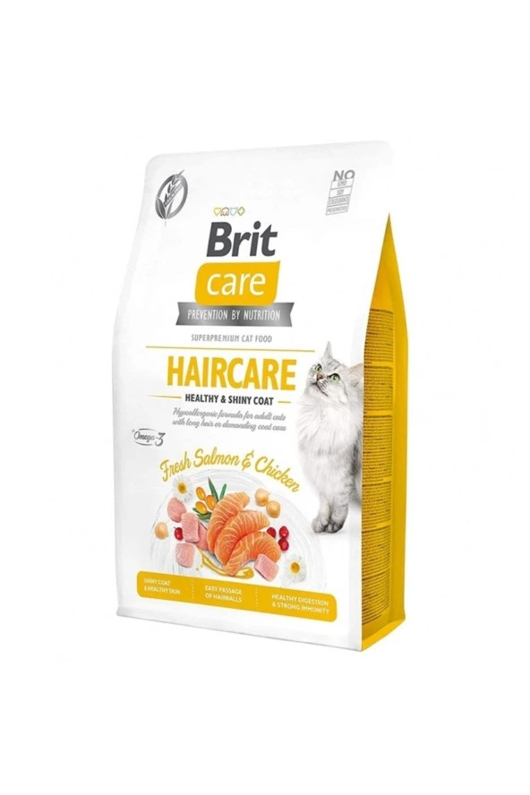 Brit Care Haircare Hypo-Allergenic Deri ve Tüy Sağlığı için Tahılsız Yetişkin Kedi Maması 2kg