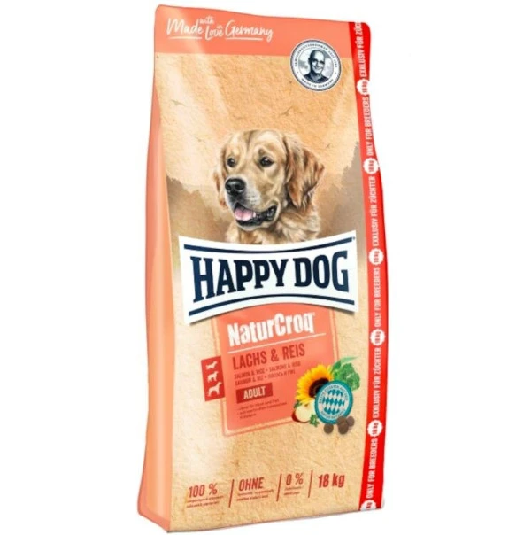 Happy Dog Natur Croq Lachs & Reis Somonlu Yetişkin Köpek Maması 18 KG