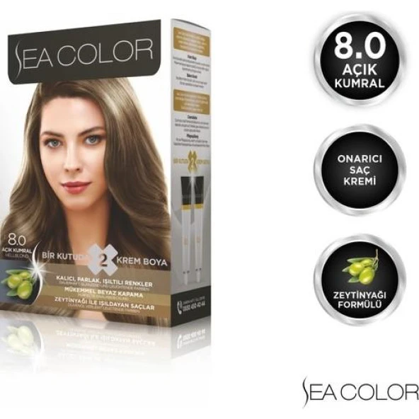 Sea Color Saç Boyası Set 8.0 Açık Kumral