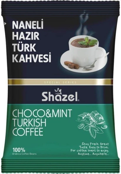 Shazel Hazır Türk Kahvesi Seti 4'lü 100g 4 Adet Kaymaklı, Portakallı, Naneli,Çikolatalı - 5
