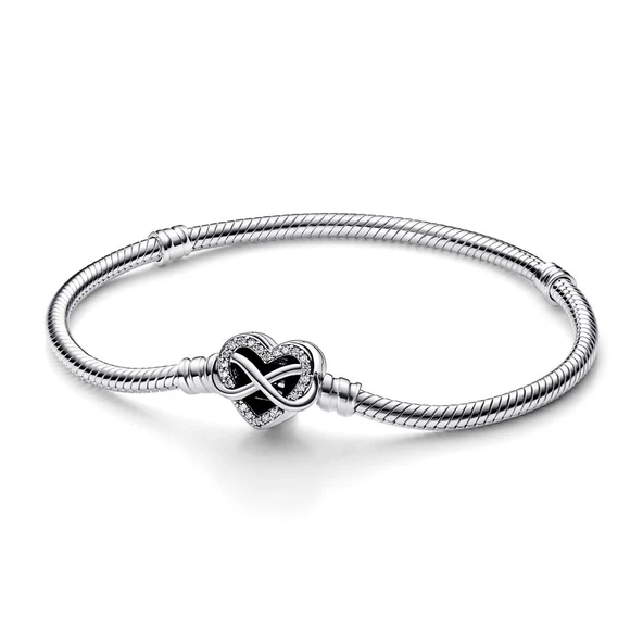 Pandora Sonsuz Kalp Klipsli Yılan Zincir 592645C01-18cm