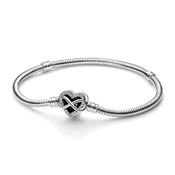 Pandora Sonsuz Kalp Klipsli Yılan Zincir 592645C01-22cm