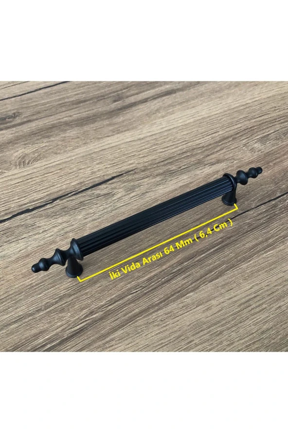 Zend Mat Siyah Mobilya Dolap Mutfak Çekmece Kulpu 64 Mm 5 Adet - Resim 2