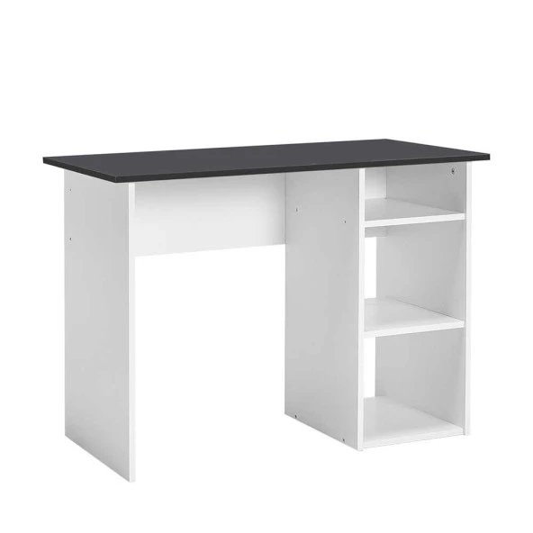 Adore Mobilya  Vera 3 Raflı Çalışma Masası-Beyaz-Antrasit 101x75x45 cm (GxYxD)