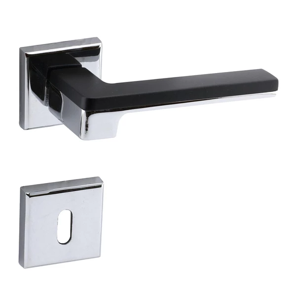 Funda Lüx Krom Mat Siyah Oda Kapı Kolu Rozetli Sürgülü Çelik Kapı Sağa Sola Uygun Kapı Kolları Kulpu - Resim 8