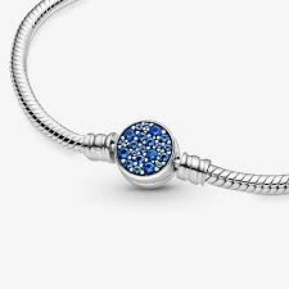 Pandora Işıltılı Mavi Disk Klipsli 599288C01 19cm - 3