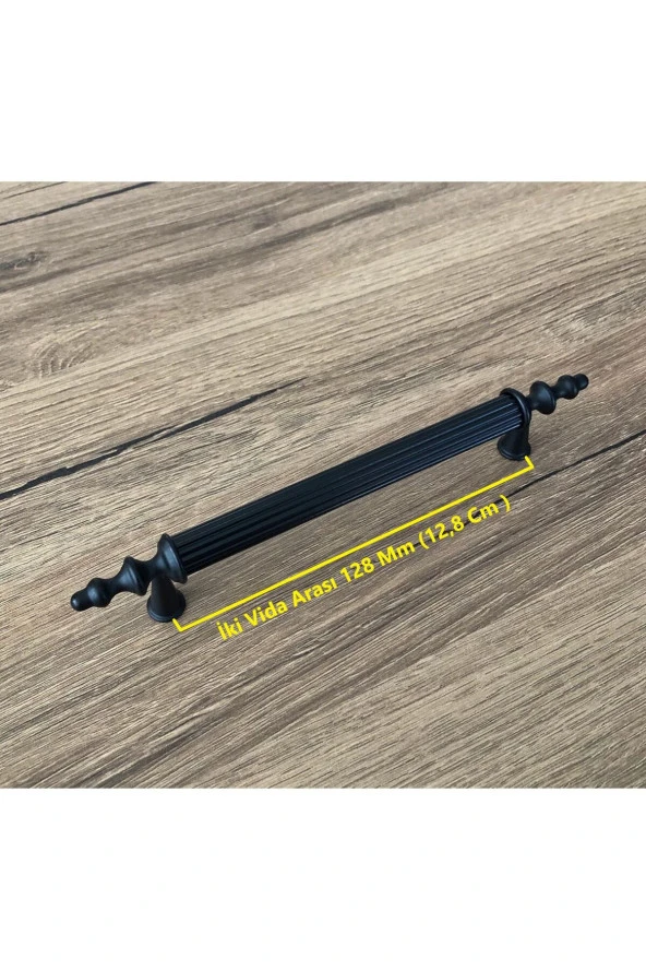 Zend Mat Siyah Mobilya Dolap Mutfak Çekmece Kulpu 128 Mm 10 Adet - Resim 2