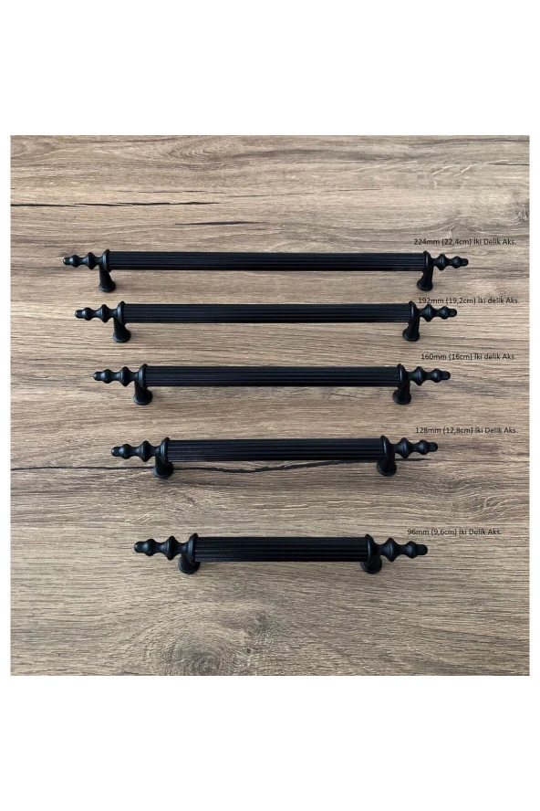 Zend Mat Siyah Mobilya Dolap Mutfak Çekmece Kulpu 128 Mm 10 Adet - Resim 3