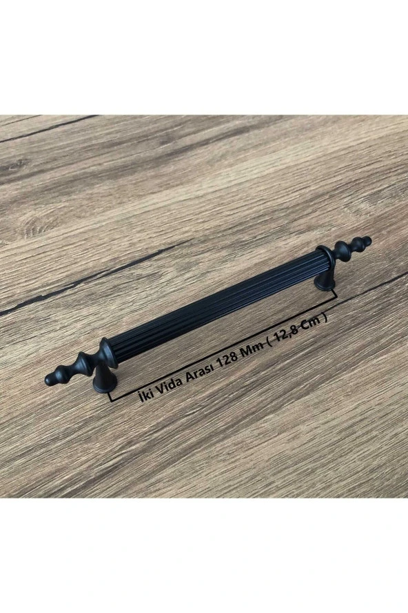 Şehzade Siyah Tv Ünitesi Vestiyer Yatak Odası Mutfak Dolap Çekmece Kulpu 128 Mm (12,8 Cm) 10 Adet - Resim 5