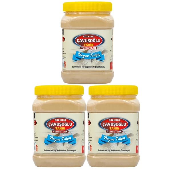 Tek Kavrulmuş Beyaz Bozkır Tahini 930g x 3 (Taze Çekim)