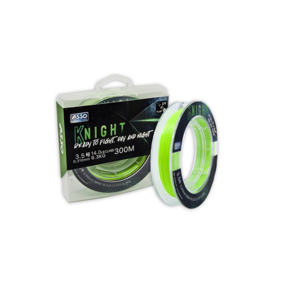 Asso Knight Surf FC COATED Line 300mt UV Fluo 0,28MM