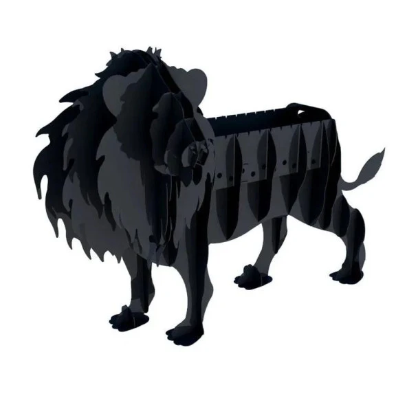 Aslan Mangal, Metal Aslan Şeklinde Mangal, Kömürlü Barbekü, Dekoratif Heykel ML-02 - 3