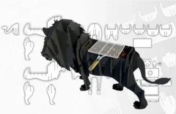 Aslan Mangal, Metal Aslan Şeklinde Mangal, Kömürlü Barbekü, Dekoratif Heykel ML-02 - 8