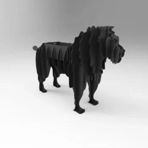 Aslan Şeklinde Mangal, Kömürlü Barbekü, Metal Aslan Mangal, Dekoratif Heykel - 12