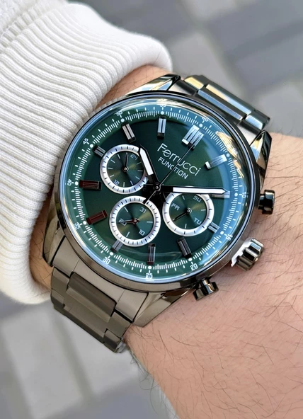 Ferrucci Function FCF.03299FM.04 Çelik Kordon Erkek Kol Saati - Resim 4