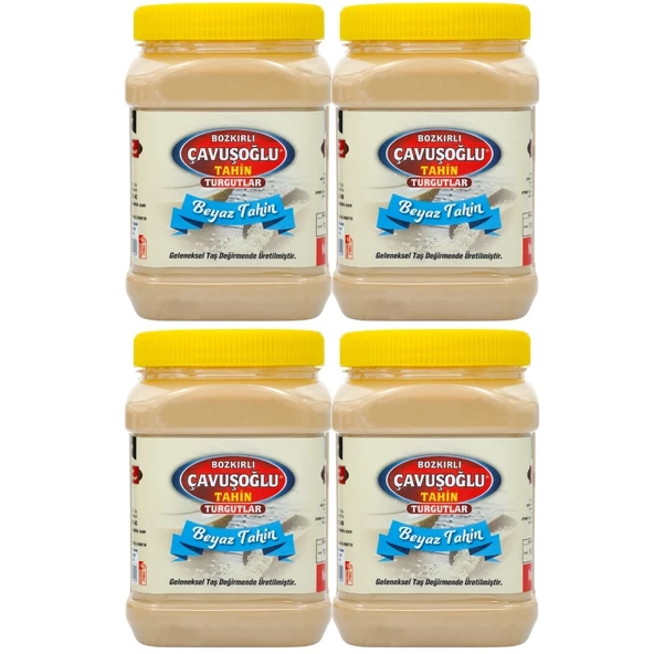 Tek Kavrulmuş Beyaz Bozkır Tahini 930g x 4 (Taze Çekim)