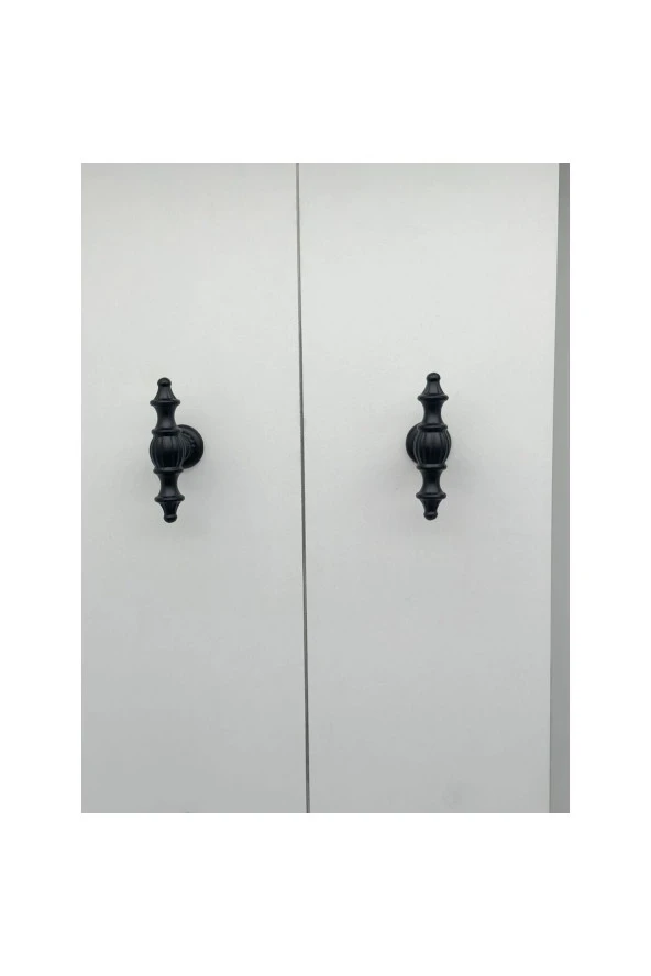 Şehzade Mat Siyah Mobilya Dolap Mutfak Çekmece Kulpu Düğme 10 Adet - Resim 4