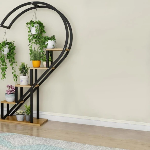 Dekoratif Çiçeklik Kalp Şeklinde Salon Çiçekliği - 3