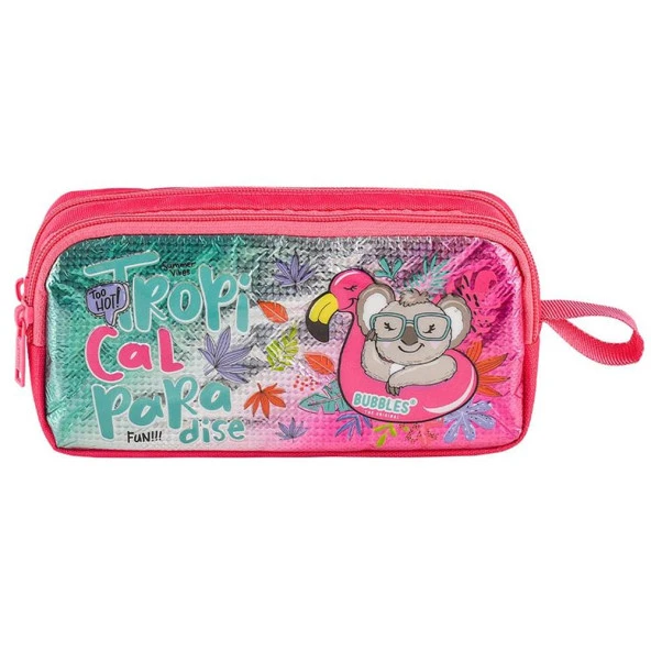 Muggle Kalem Çantası Tropikal Pradice Pembe Mu-8966 ürün görseli