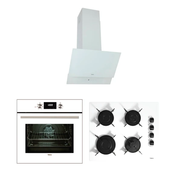 Teka Chef 6 Beyaz Ankastre Set (HAK 625 WH - GBE 64002 KBC WH - ATV 60)