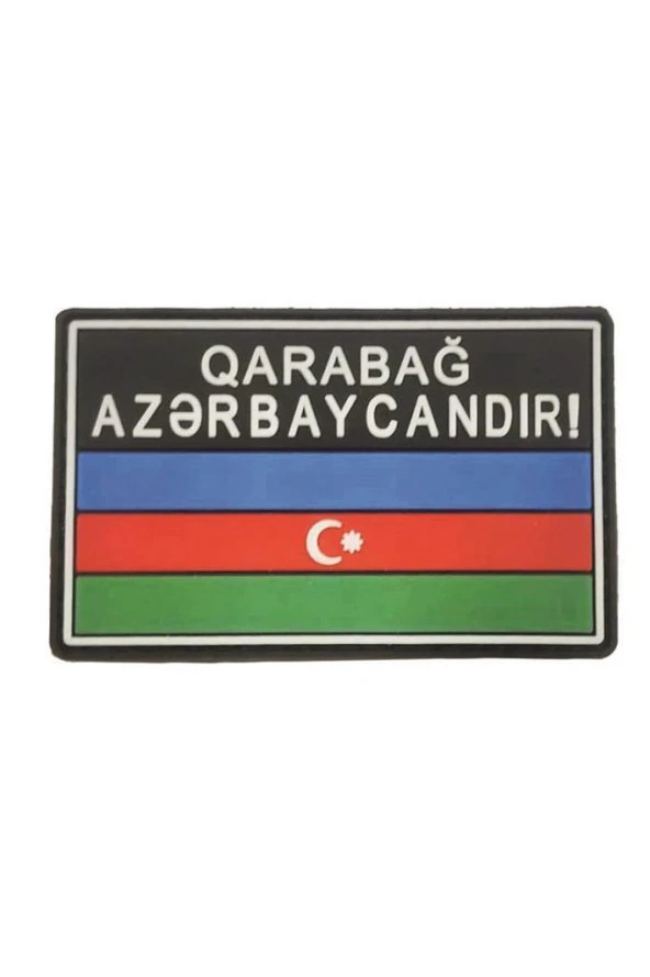 Single Sword Karabağ Azerbaycanındır Yazılı Azerbaycan Bayrağı Plastik Patch
