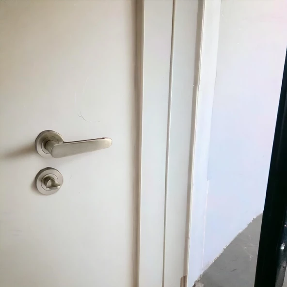 Kayı Saten Wc Banyo Uyumlu Kapı Kolu Daire Rozetli Kapı Kulpu Sağa Sola Uygun Kapı Kolları - Resim 7