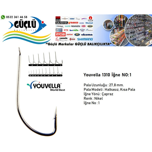 YOUVELLA 1310 ÇAPRAZ NİCKEL OLTA İĞNESİ NO:6