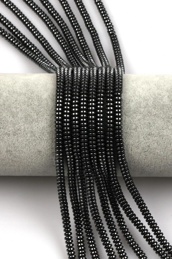 Hematit Dizi 2 x 4 mm Rondel Kesim ürün görseli