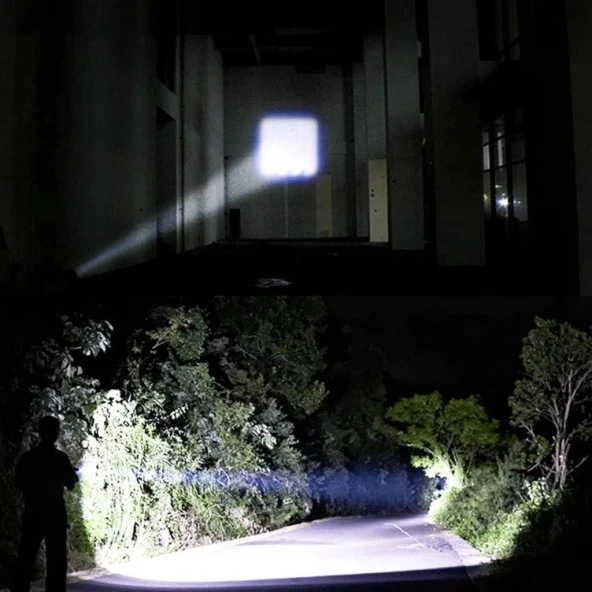 Single Sword Şarjlı Küçük Boy El Feneri - Kutulu ve Kemere Takma Aparatlı - 4