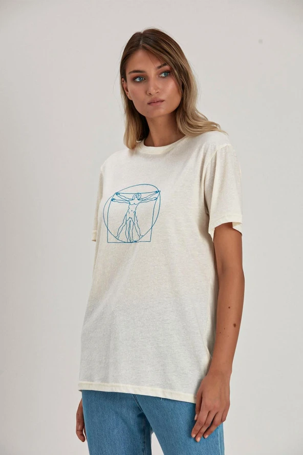 Baskılı Oversize T-shirt (E21-71902) - 3