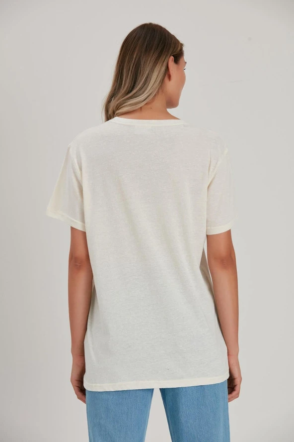 Baskılı Oversize T-shirt (E21-71902) - 4