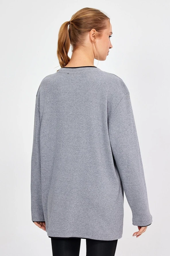 GARNİLİ OVERSİZE SWEATSHİRT (E22-72300) - 5