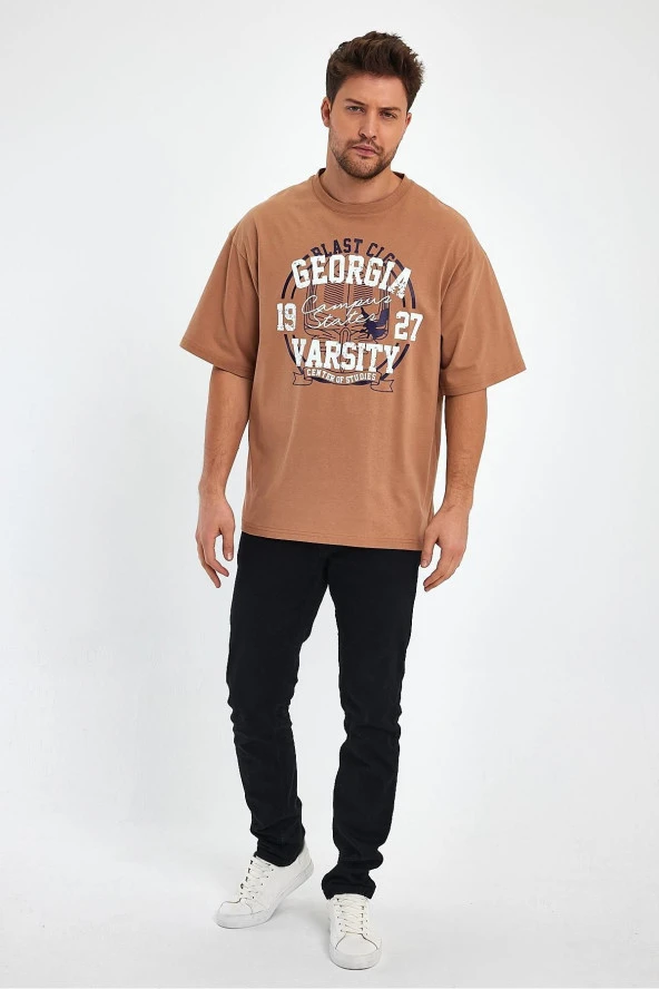 Baskılı Oversize T-shirt (E23-0046 01) - 2