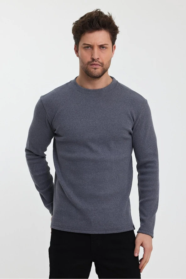 BİSİKLET YAKA KAŞKORSE SWEATSHIRT(E23-73204)