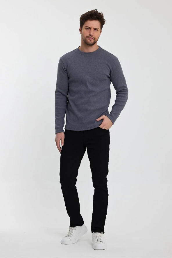 BİSİKLET YAKA KAŞKORSE SWEATSHIRT(E23-73204) - 4