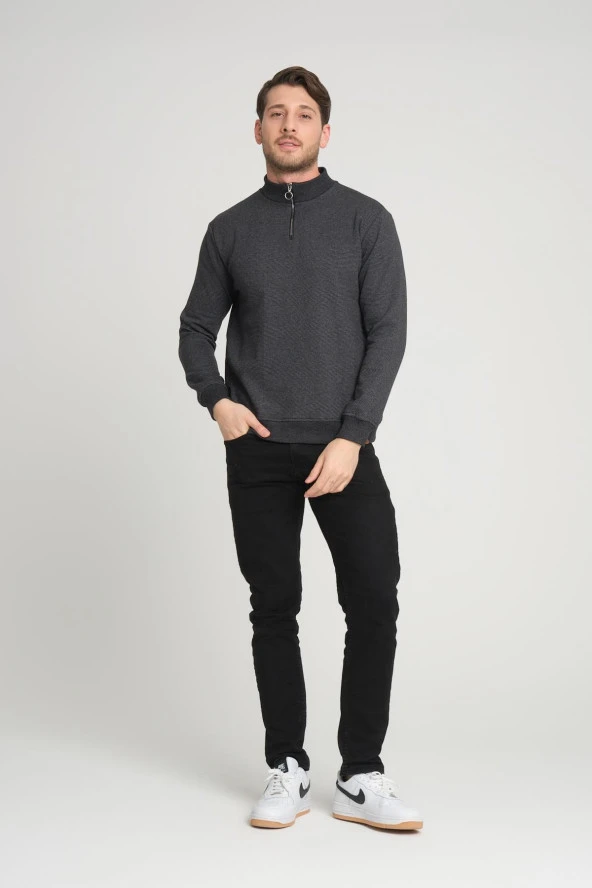 Dik Yaka Rermuarlı Sweatshırt (E23-230200) - 4