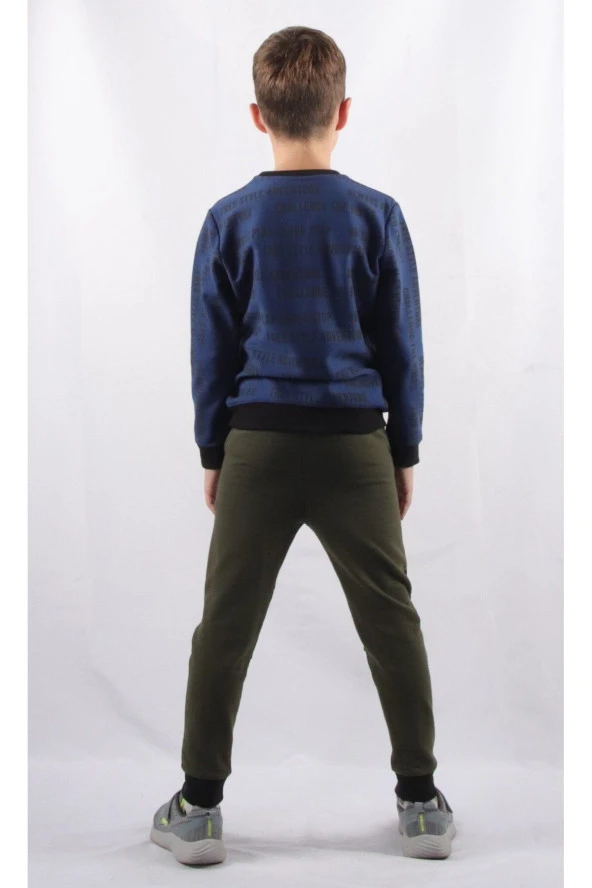 DESENLİ BİSİKLET YAKA ÇOCUK SWEATSHİRT (C22-90400) - 5