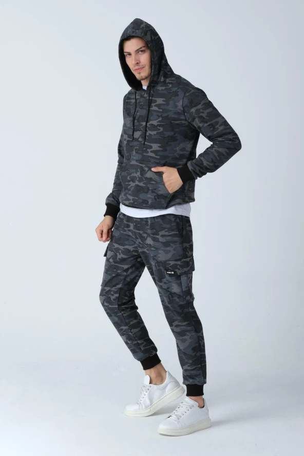 ALEXANDERGARDI Kamuflaj Desenli Kapüşonlu Sweatshirt (e21-72100) - 2